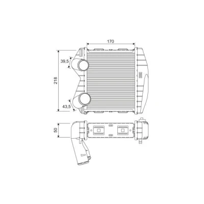 Imagem de VALEO 818366 Intercooler Alumínio sem sensor SMART: City Coupe, Fortwo I Cabrio, Cabrio