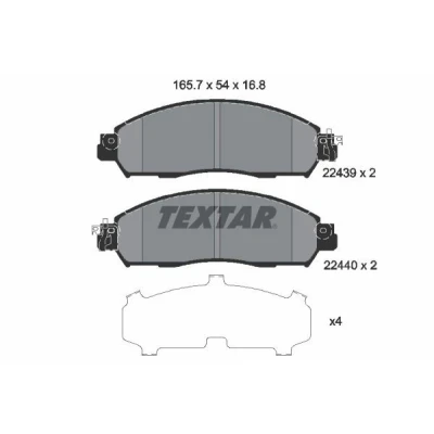 Imagem de TEXTAR 2243901 Jogo de pastilhas para travão disco incl. contacto aviso desgaste com acessórios NISSAN: NP300 Navara Pick up