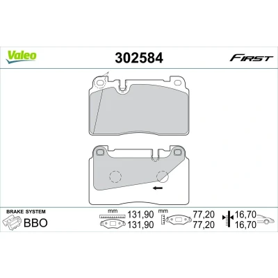 Imagem de VALEO 302584 Jogo de pastilhas para travão disco Eixo dianteiro excl. contacto aviso desgaste com chapa anti ruído AUDI: A6 C7 Avant, Q5