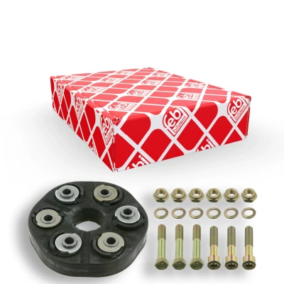 Imagem de FEBI BILSTEIN 01975 Acoplamento do Cardan 90 à frente 132 ProKit com parafusos, arruelas planas porcas MERCEDES BENZ: 190, W124 Sedan