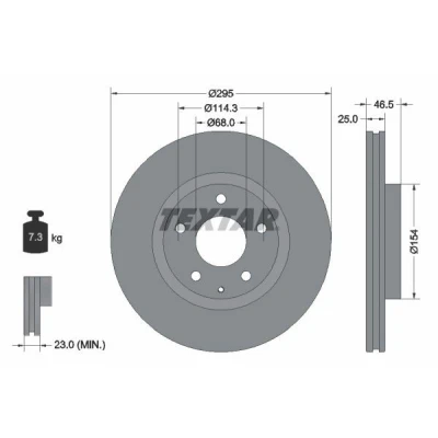 Imagem de TEXTAR 92326203 Disco de travão MAZDA: 3 Hatchback