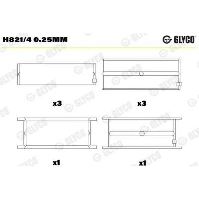 Imagem de GLYCO H821/4 0.25mm Chumaceira da cambota