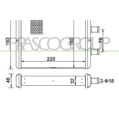 Imagem de PRASCO FT927H001 Radiador Quente com tubagem
