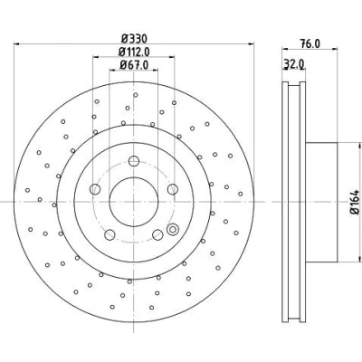 Imagem de HELLA PRO High Carbon 8DD 355 127 461 Disco de travão MERCEDES BENZ: Classe S Sedan, Coupe