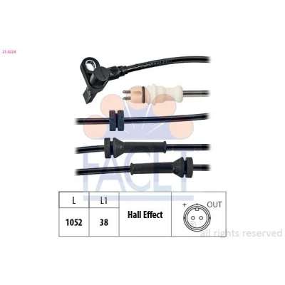 Imagem de FACET 21.0224 Sensor de ABS 1052mm FIAT: Punto II Hatchback