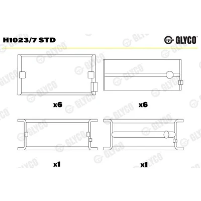 Imagem de GLYCO H1023/7 STD Chumaceira da cambota