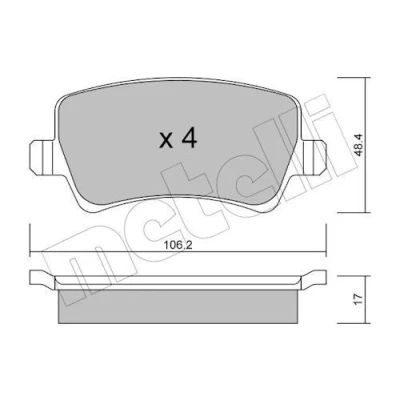 Imagem de METELLI 22 0676 0 Jogo de pastilhas para travão disco excl. contacto aviso desgaste VOLVO: V60 I, XC60 S60 II, FORD: S Max Mk1