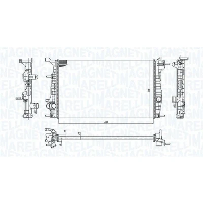 Imagem de MAGNETI MARELLI 350213199200 Radiador, arrefecimento do motor 650mm 368mm 26mm Aletas de refrigeração soldadas RENAULT: MEGANE 3 Coupe