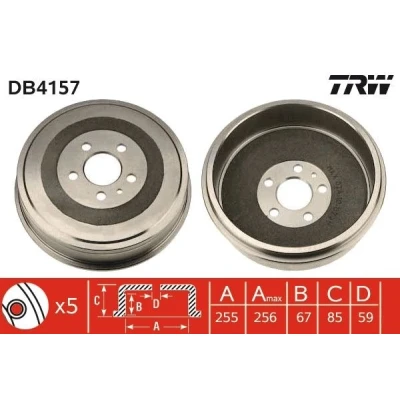 Imagem de TRW DB4157 Tambor de Travão PEUGEOT: 806