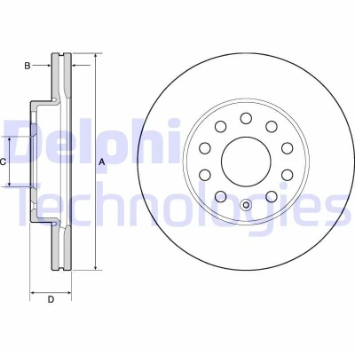 Imagem de DELPHI BG4701C Disco de travão 276 24 5 ventilado revestido não tratado sem o rolamento da roda, anel sensor do ABS SEAT: Leon III Hatchback