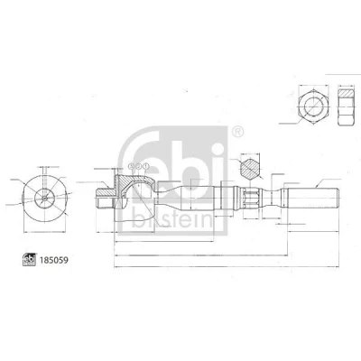 Imagem de FEBI BILSTEIN 185059 Barra Axial da Direção Eixo dianteiro, lado esquerdo, direito 226 com porca de segurança