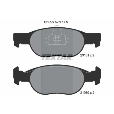 Imagem de TEXTAR 2318101 Jogo de pastilhas para travão disco não preparado indicador aviso desgaste FIAT: Punto I Hatchback, II Hatchback