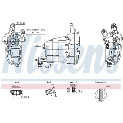 Imagem de NISSENS 996301 Depósito de Compensação Refrigerante 1,4 com capa, sensor AUDI: A5 B8 Cabrio, Q5, A4 Avant