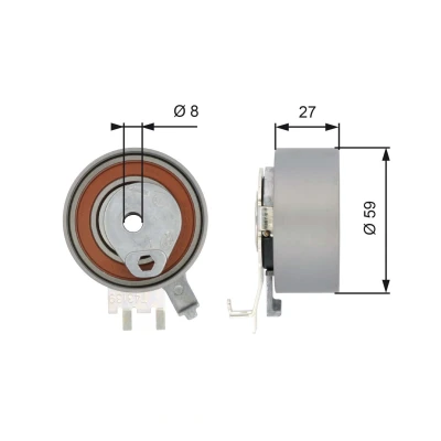 Imagem de GATES FleetRunner Micro V Stretch Fit T43139 Rolo tensor, correia dentada VOLVO: V70 I