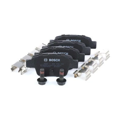 Imagem de BOSCH 0 986 494 030 Jogo de pastilhas para travão disco Baixo teor metálico com parafusos, chapa anti ruído mola, acessórios