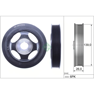 Imagem de INA 544 0178 10 Polia da Cambota 139mm