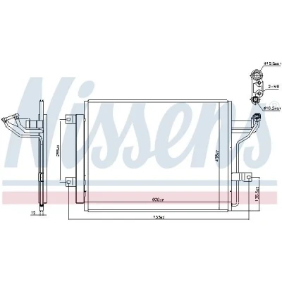 Imagem de NISSENS 940909 Condensador com secador Alumínio 600 R 134a