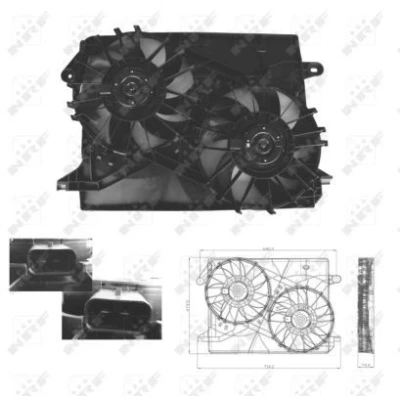 Imagem de NRF 47674 ventilador de radiador 330 12 140/140 com estrutura do (caixilho)