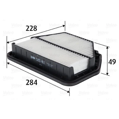 Imagem de VALEO 585461 Filtro de ar 49 228 284 Cartucho filtrante CHEVROLET: Captiva, OPEL: Antara