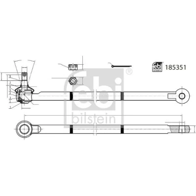Imagem de FEBI BILSTEIN 185351 Barra de direcção Eixo dianteiro com porca castelo