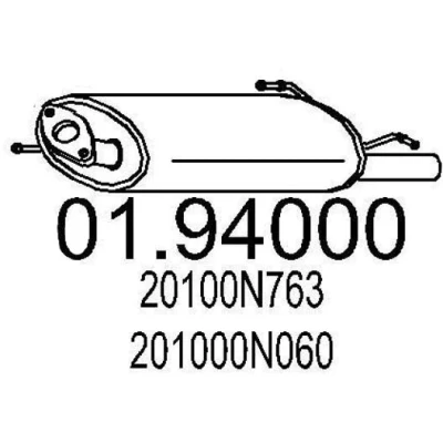 Imagem de MTS 01.94000 Panela de escape traseira 600 NISSAN: ALMERA 1
