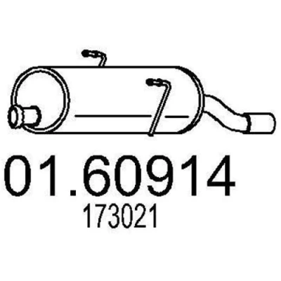 Imagem de MTS 01.60914 Panela de escape traseira 750 PEUGEOT: 206 Hatchback