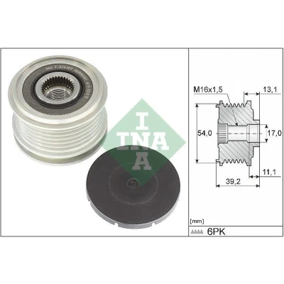 Imagem de INA 535 0375 10 Polia Roda Livre do Alternador Ferramenta especial necessária para a montagem FIAT: Ducato III Van