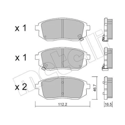 Imagem de METELLI 22 1353 0 Jogo de pastilhas para travão disco com avisador sonoro desgaste DACIA: Spring EV