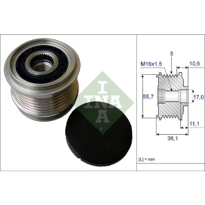 Imagem de INA 535 0161 10 Polia Roda Livre do Alternador 36,1 Ferramenta especial necessária para a montagem VOLVO: C70 2 Cabriolet, V40 Hatchback
