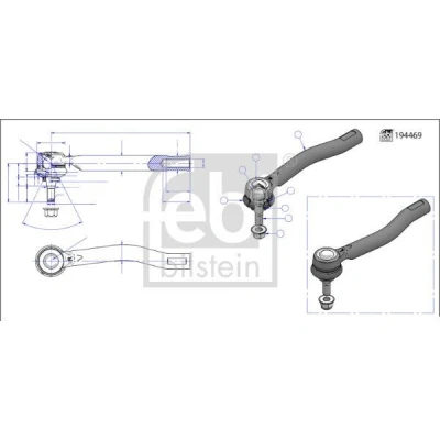 Imagem de FEBI BILSTEIN 194763 Rótula de direção Eixo dianteiro, lado direito com porca segurança NISSAN: Leaf II
