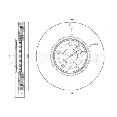 Imagem de METELLI Disco de travão RENAULT: Megane 3 Grandtour, Clio 4, 4 320,0mm 28,0mm 5 68,0mm ventilado pintado 23 1334C 402060003R,402064155R