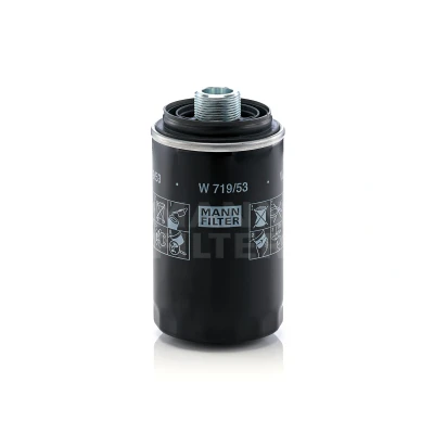 Imagem de MANN FILTER W 719/53 Filtro de óleo M 27 X 1.5 com duas válvulas retenção aparafusado VOLKSWAGEN: Transporter 5 Bus,