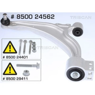 Imagem de TRISCAN 8500 24562 Braço de suspensão com articulação suspensão/guia, apoio borracha transversal Alumínio 20