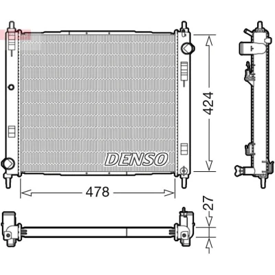 Imagem de DENSO DRM46044 Radiador, arrefecimento do motor 478 424 27 NISSAN: Juke