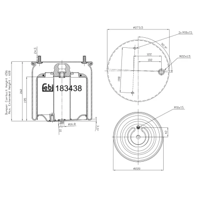 Imagem de FEBI BILSTEIN 183438 Fole, suspensão pneumática