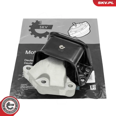 Imagem de ESEN SKV 75SKV248 Suporte, motor à direita Rolamento de Borracha e metal Alumínio, 160mm 124mm PEUGEOT: 3008 I, 5008 Partner II Tepee