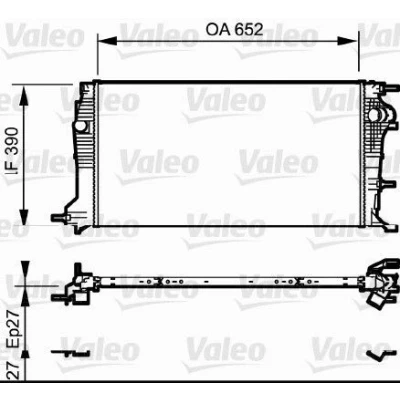 Imagem de VALEO 735182 Radiador, arrefecimento do motor Alumínio 652 390 27 Aletas de refrigeração unidas mecanicamente RENAULT: MEGANE 3 Grandtour