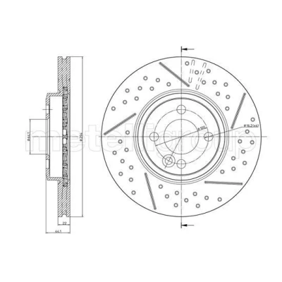 Imagem de METELLI Disco de travão MINI: Hatchback, Cabrio 293,9mm 22,0mm 4 64,1mm ventilado pintado 23 1343FC 34116777826 Discos
