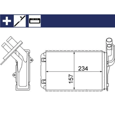 Imagem de MAHLE ORIGINAL AH 99 000S Radiador Quente com acessórios, sem junta cobertura, componentes de montagem, placa intermédia