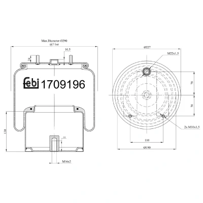 Imagem de FEBI BILSTEIN 170919 Fole, suspensão pneumática