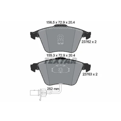 Imagem de TEXTAR 2376201 Jogo de pastilhas para travão disco com contacto avisador desgaste integrado AUDI: A6 C5 Avant, Sedan, Allroad
