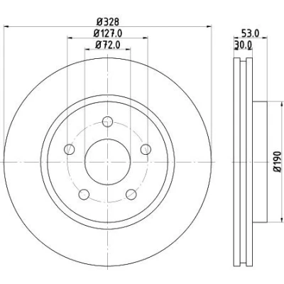 Imagem de HELLA PRO 8DD 355 115 921 Disco de travão 328 30 05/05 127 ventilado fora revestido sem pernos fixação da roda, cubo roda
