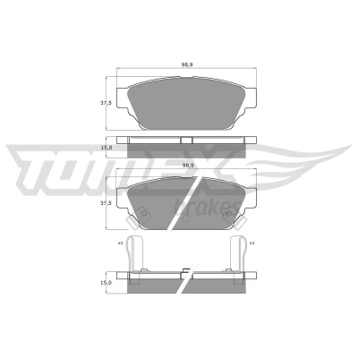 Imagem de Jogo de pastilhas para travão disco TOMEX Brakes TX 11 55