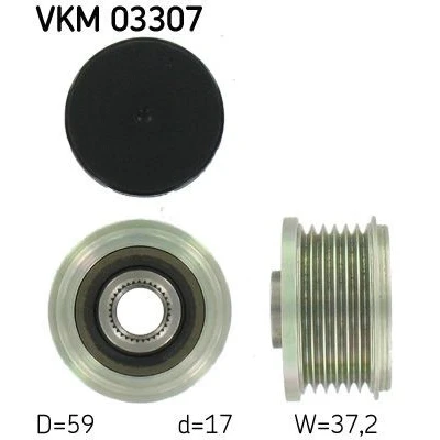 Imagem de SKF VKM 03307 Polia Roda Livre do Alternador 37,2 PEUGEOT: Partner II Van, 607 Sedan, 807, CITROËN: Berlingo II, C5 3