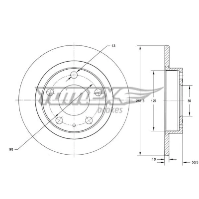 Imagem de TOMEX brakes Disco de travão ALFA ROMEO: 156 Sportwagon, 147, Sedan, LANCIA: Lybra DELTA 1, 3 TX 71 58 0000060743390,0000060814804