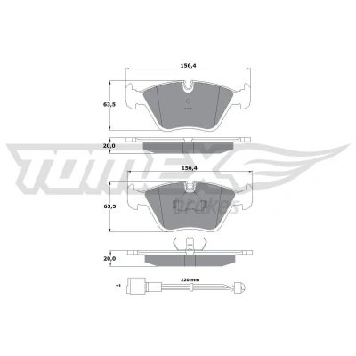 Imagem de TOMEX brakes TX 10 691 Jogo de pastilhas para travão disco Eixo dianteiro incl. contacto aviso desgaste com acessórios BMW: 3 Coupe, Sedan