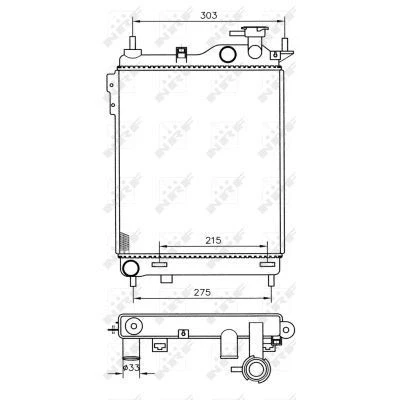 Imagem de NRF 53359 Radiador, arrefecimento do motor Alumínio 370 318 16 Aletas de refrigeração soldadas HYUNDAI: Getz