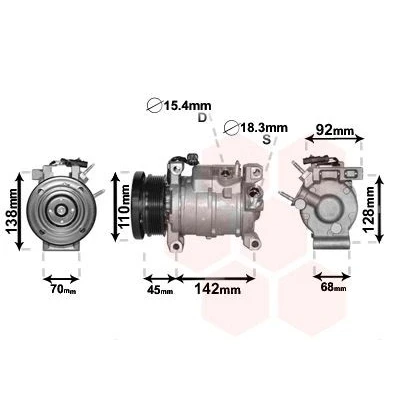 Imagem de VAN WEZEL 0700K128 Compressor 10SR17C 12 PAG 46 R 134a