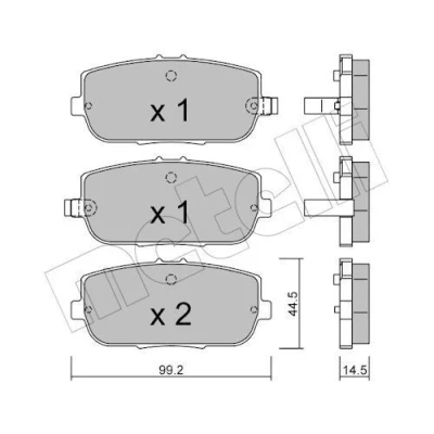 Imagem de METELLI 22 0871 0 Jogo de pastilhas para travão disco com avisador sonoro desgaste ABARTH: 124 Spider, MAZDA: MX 5 3, IV RF Targa
