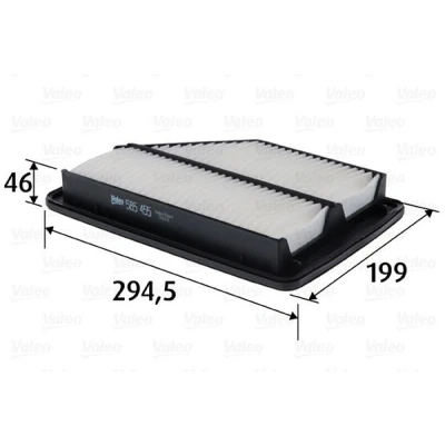 Imagem de VALEO 585455 Filtro de ar 46 199 295 Cartucho filtrante HONDA: CR V 2, 3